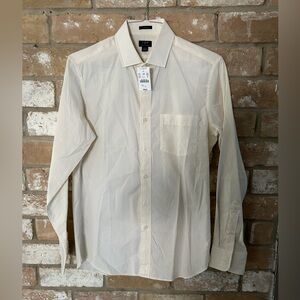 J. Crew Men's Light Cream Dress Shirt. NEW WITH TAG. Size mens Small.